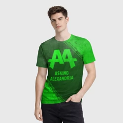 Мужская футболка 3D Asking Alexandria - green gradient - фото 2