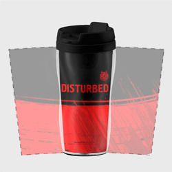 Термокружка-непроливайка Disturbed - red gradient посередине - фото 2