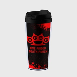 Термокружка-непроливайка Five Finger Death Punch - red gradient