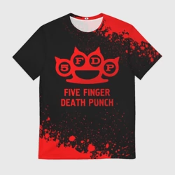 Мужская футболка 3D Five Finger Death Punch - red gradient
