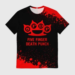 Мужская футболка 3D Five Finger Death Punch - red gradient