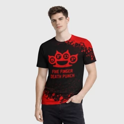 Мужская футболка 3D Five Finger Death Punch - red gradient - фото 2