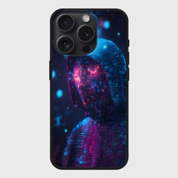 Чехол силиконовый для Apple iPhone 15 Pro матовый Хакер из частиц пикселей