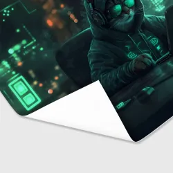 Бумага для упаковки 3D Кот хакер за ноутом - фото 2
