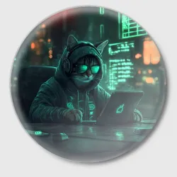 Значок Кот хакер за ноутом