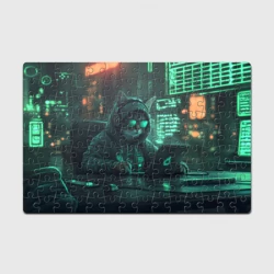 Головоломка Пазл магнитный 126 элементов Кот хакер за ноутом