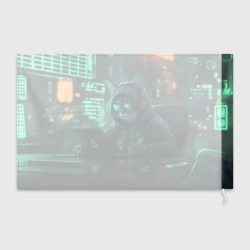 Флаг 3D Кот хакер за ноутом - фото 2