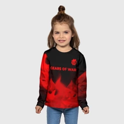Детский лонгслив 3D Gears of War - red gradient посередине - фото 2