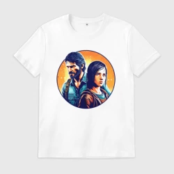 Мужская футболка хлопок Joel and Ellie - the last of us adventure