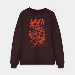 Мужской свитшот oversize без начеса хлопок Slayer Demon Skull 