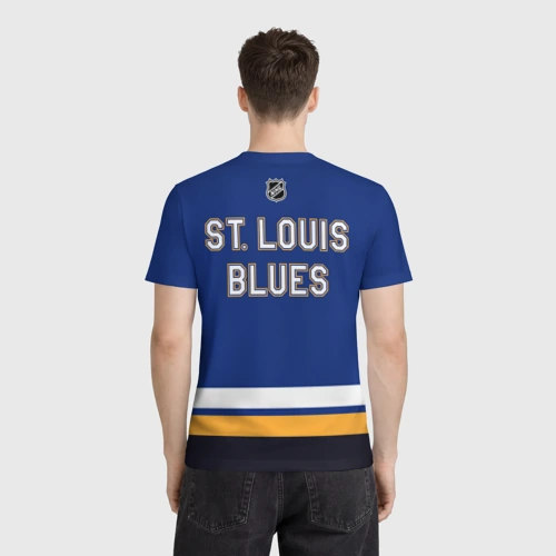 Мужская футболка 3D с принтом St Louis Blues - NHL team, вид сзади #2