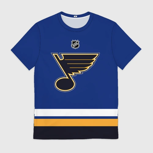 Мужская футболка 3D с принтом St Louis Blues - NHL team, вид спереди #2