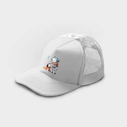 Кепка тракер с сеткой Робот выгуливает собаку - фото 2