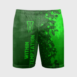 Мужские шорты спортивные Within Temptation - green gradient по-вертикали
