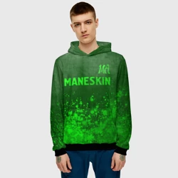 Мужская толстовка 3D Maneskin - green gradient посередине - фото 2