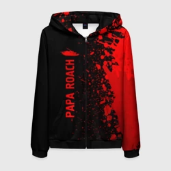 Мужская толстовка 3D на молнии Papa Roach - red gradient по-вертикали