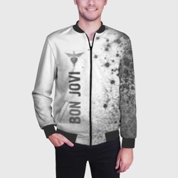 Мужской бомбер 3D Bon Jovi - white gradient по-вертикали - фото 2