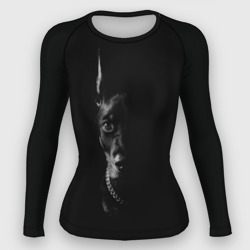 Женский рашгард 3D Доберман с ошейником