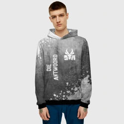 Мужская толстовка 3D Die Antwoord - grey gradient вертикально - фото 2