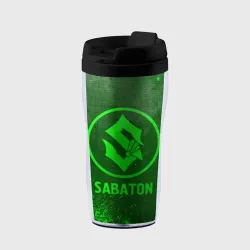 Термокружка-непроливайка Sabaton - green gradient