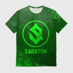 Мужская футболка 3D Sabaton - green gradient
