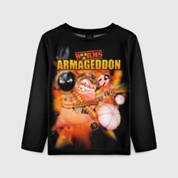 Детский лонгслив 3D Worms - armageddon 