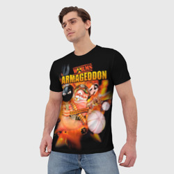 Мужская футболка 3D Worms - armageddon  - фото 2