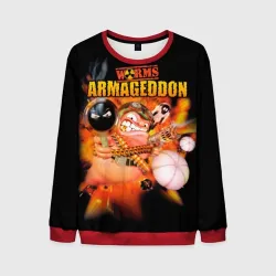 Мужской свитшот 3D Worms - armageddon 