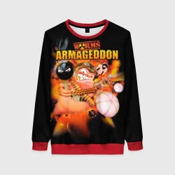 Женский свитшот 3D Worms - armageddon 