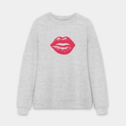 Мужской свитшот oversize без начеса хлопок Малиновые губы