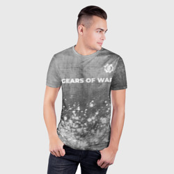 Мужская футболка 3D Slim Gears of War - grey gradient посередине - фото 2