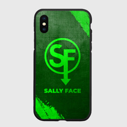 Чехол для iPhone XS Max матовый Sally Face - green gradient