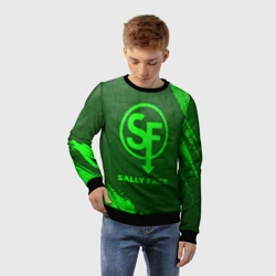 Детский свитшот 3D Sally Face - green gradient - фото 2