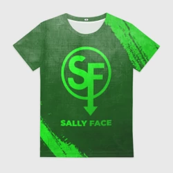 Женская футболка 3D Sally Face - green gradient