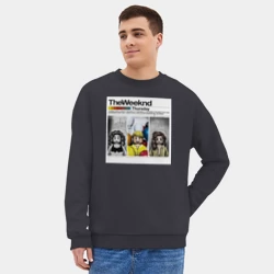 Мужской свитшот oversize без начеса хлопок The weeknd Thursday - фото 2