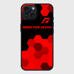 Чехол силиконовый для Apple iPhone 15 матовый Need for Speed - red gradient посередине