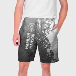 Мужские шорты 3D Marilyn Manson - grey gradient по-вертикали
