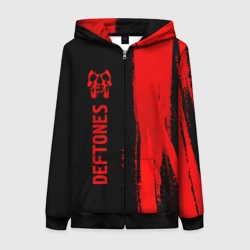 Женская толстовка 3D на молнии Deftones - red gradient по-вертикали