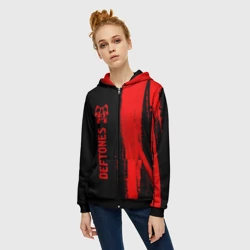 Женская толстовка 3D на молнии Deftones - red gradient по-вертикали - фото 2