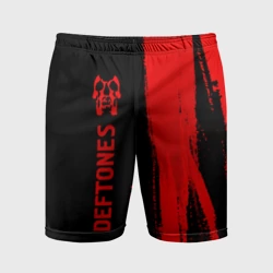 Мужские шорты спортивные Deftones - red gradient по-вертикали