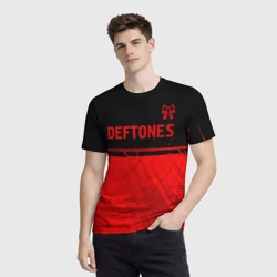 Мужская футболка 3D Deftones - red gradient посередине - фото 2