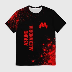 Мужская футболка 3D Asking Alexandria - red gradient вертикально