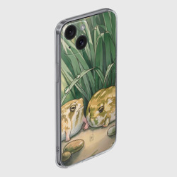 Чехол для iPhone 15 силиконовый с защитой камеры Две лягушки - фото 2