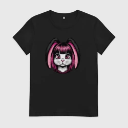 Женская футболка хлопок Зайка эмо