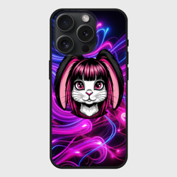 Чехол силиконовый для Apple iPhone 15 Pro матовый Эмо зайка