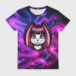 Женская футболка 3D Эмо зайка