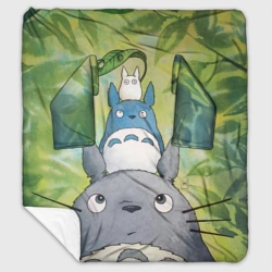 Плед с рукавами Тоторо в лесу акварель