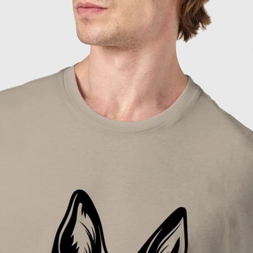 Мужская футболка хлопок с принтом Немецкая овчарка моя любимая собака, фото #4