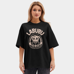 Женская футболка Oversize хлопок premium Игрушка кукла лабубу - фото 2