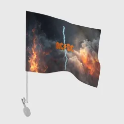 Флаг для автомобиля ACDC логотип группы с молнией